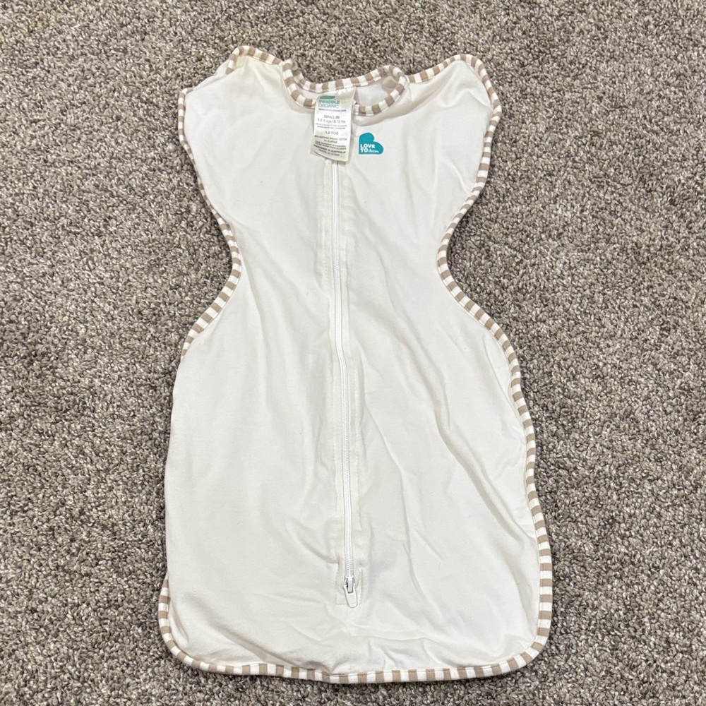 Love to Dream Organic Baby Swaddle with Striped Trim